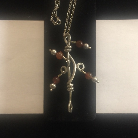 Vintage Sterling Carnelian Necklace
